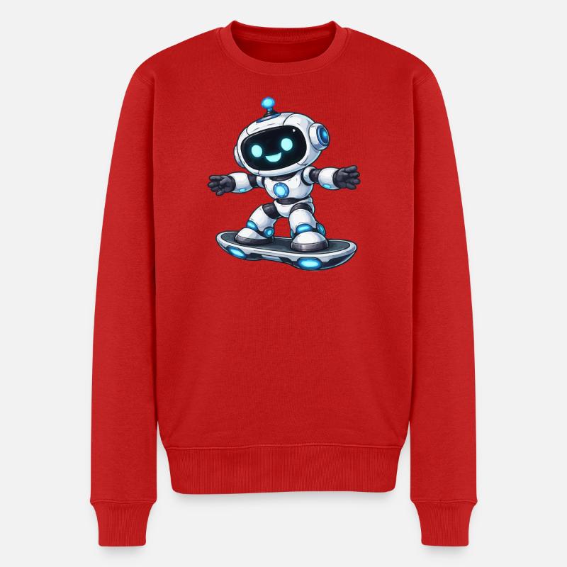 Robot Hoverboard  - Männer Premium Bio Pullover - Rot