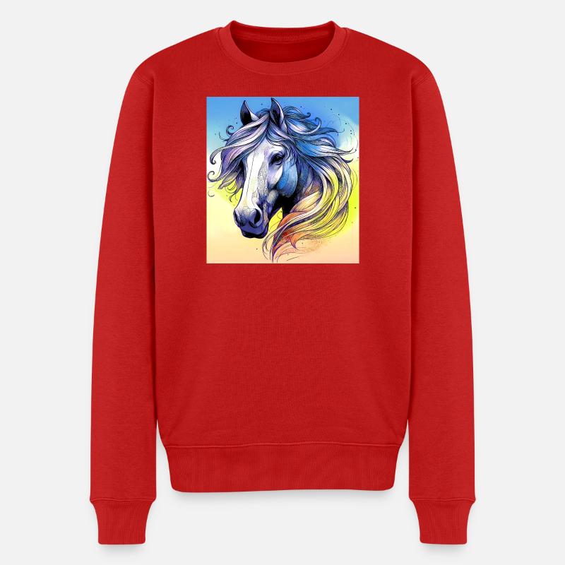 cheval - Pull Premium bio Homme - rouge