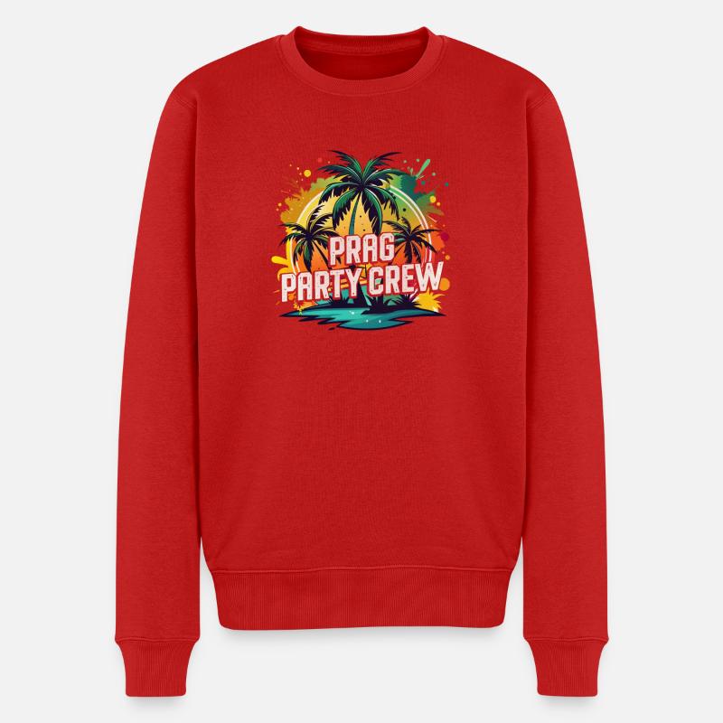 Prag Party Crew - Männer Premium Bio Pullover - Rot
