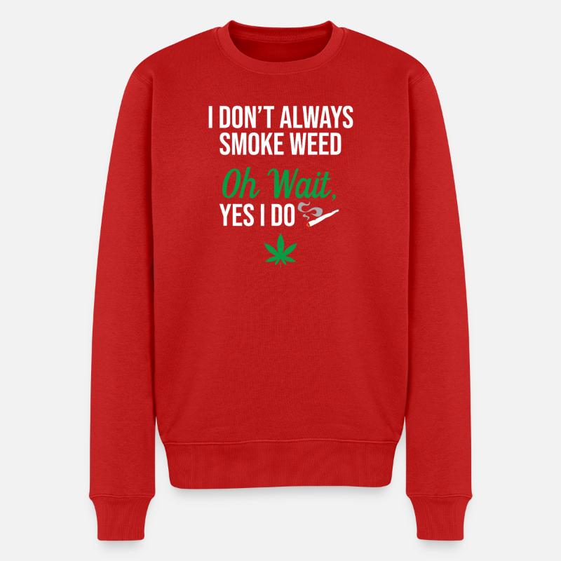 Ich rauche nicht immer Gras - Männer Premium Bio Pullover - Rot