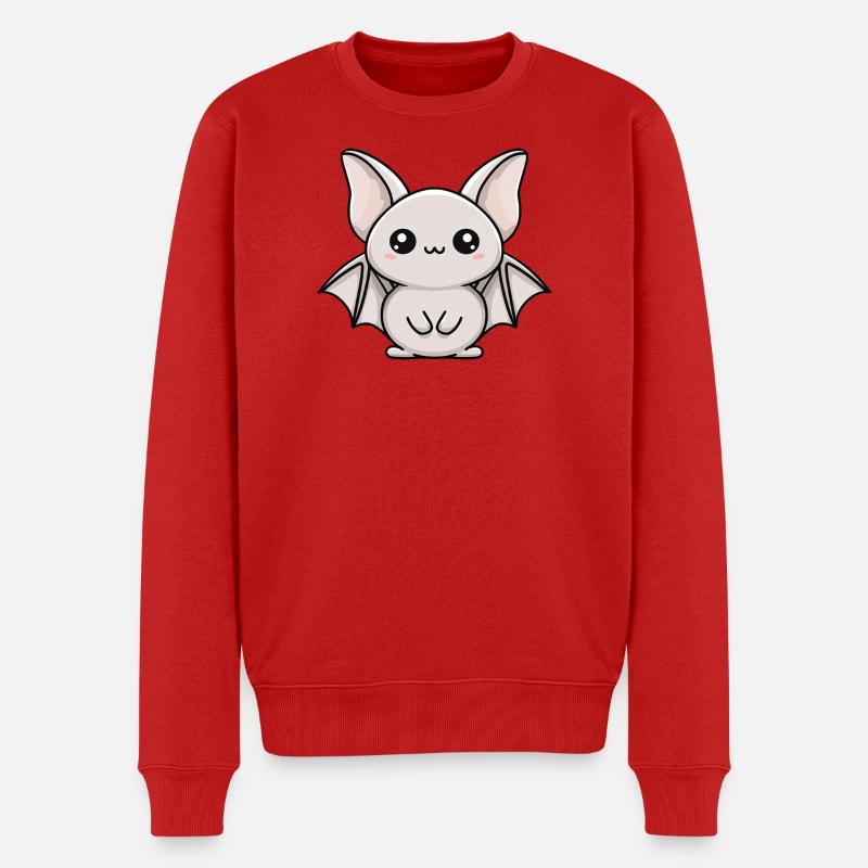 Fledermaus - Männer Premium Bio Pullover - Rot