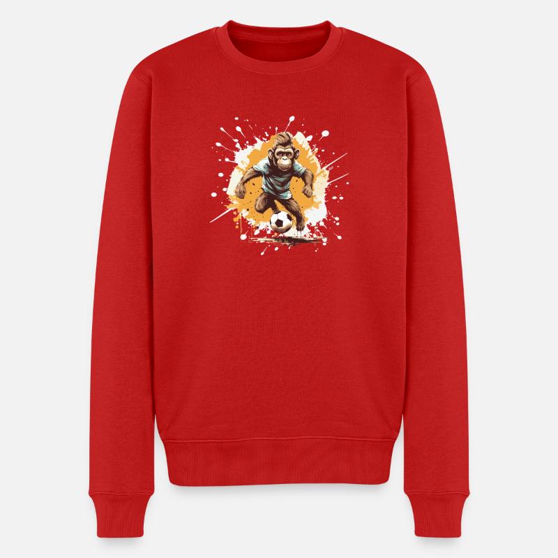 Équipe de football des singes - Pull Premium bio Homme - rouge
