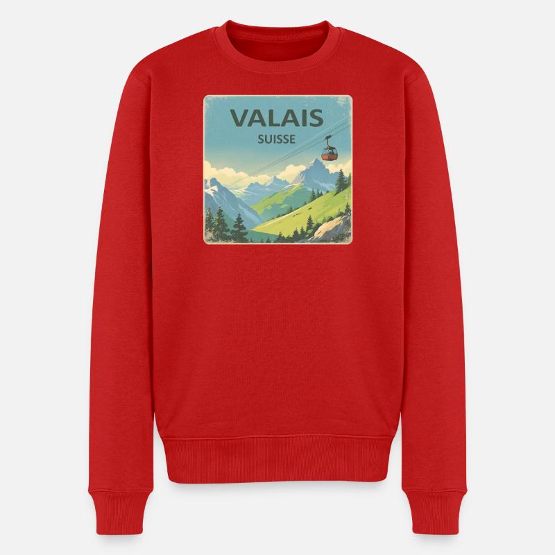 Valais - Männer Premium Bio Pullover - Rot