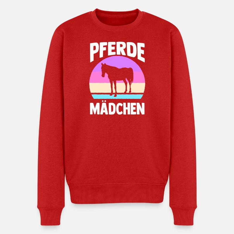 Reiten Pferdeliebhaber Reiterhof Pferde - Männer Premium Bio Pullover - Rot
