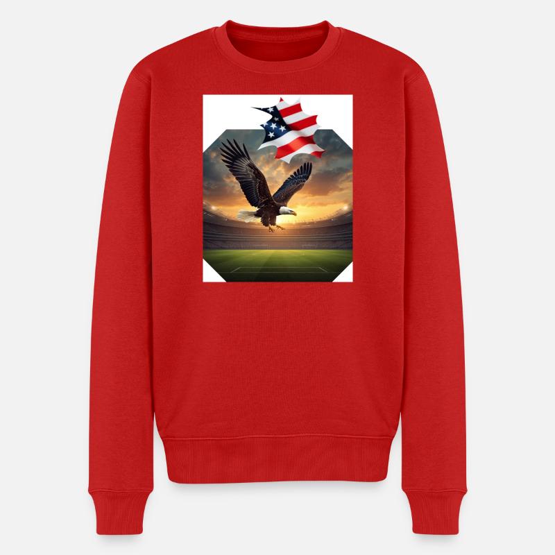 Aigle patriotique dans le stade - Pull Premium bio Homme - rouge