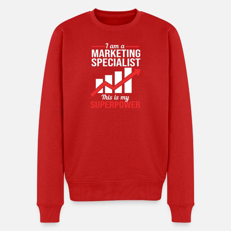 Marketing Manager - Männer Premium Bio Pullover - Rot