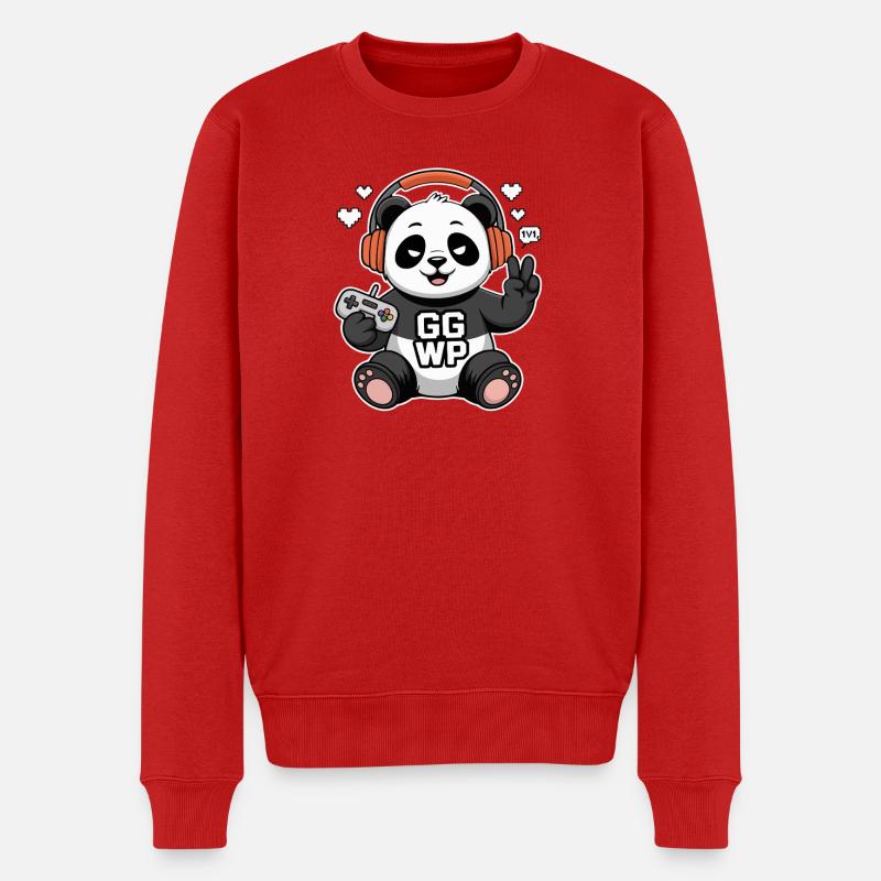 Panda Gamer GG WP - Pull Premium bio Homme - rouge