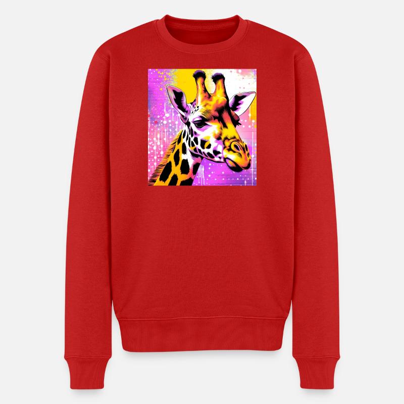 Giraffe - Männer Premium Bio Pullover - Rot