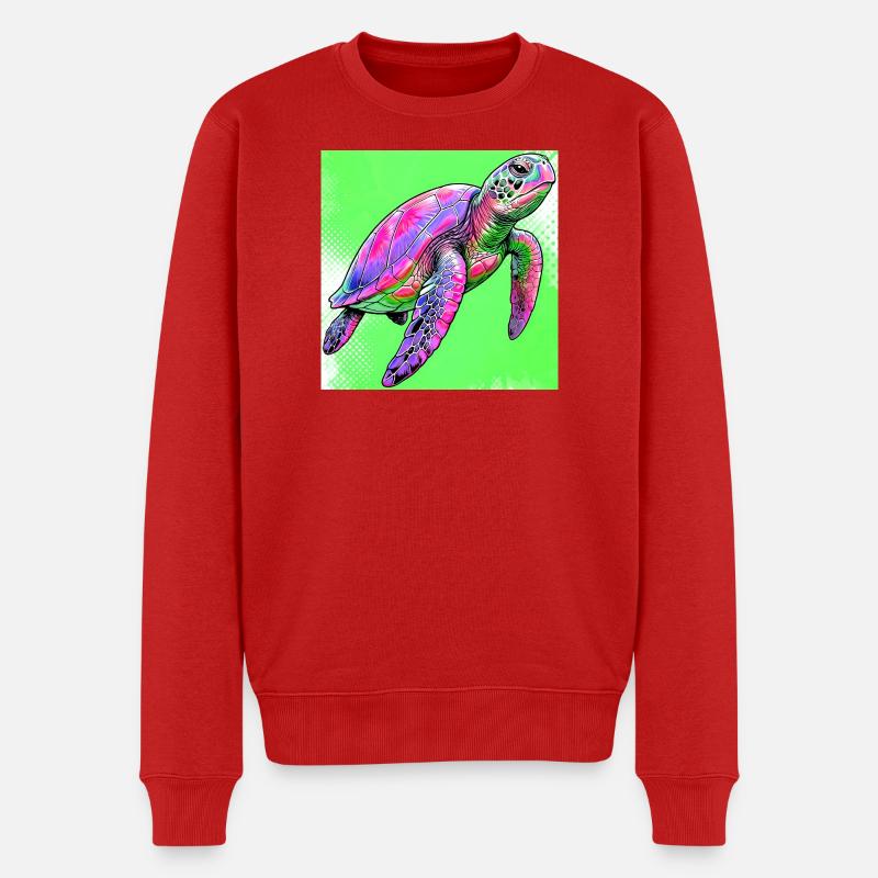 Schildkröte - Männer Premium Bio Pullover - Rot