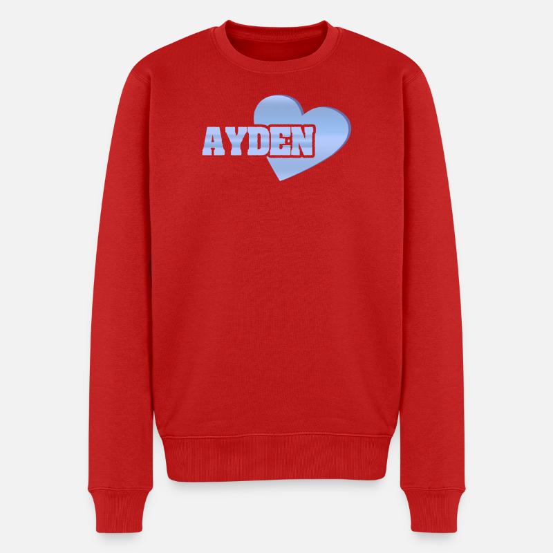 Avec amour Ayden - Pull Premium bio Homme - rouge