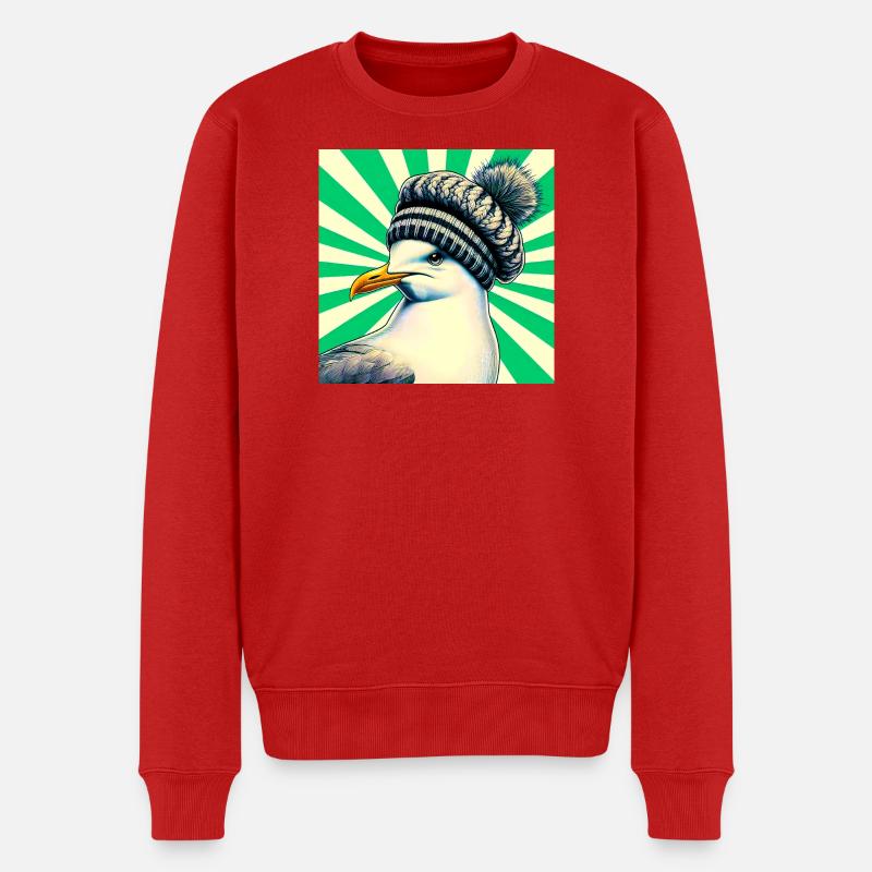 Möwe - Männer Premium Bio Pullover - Rot