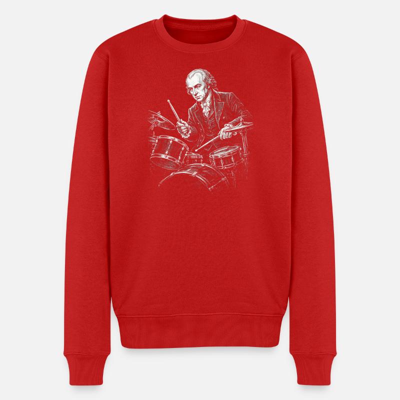 James Madison Illustration Drumming - Männer Premium Bio Pullover - Rot