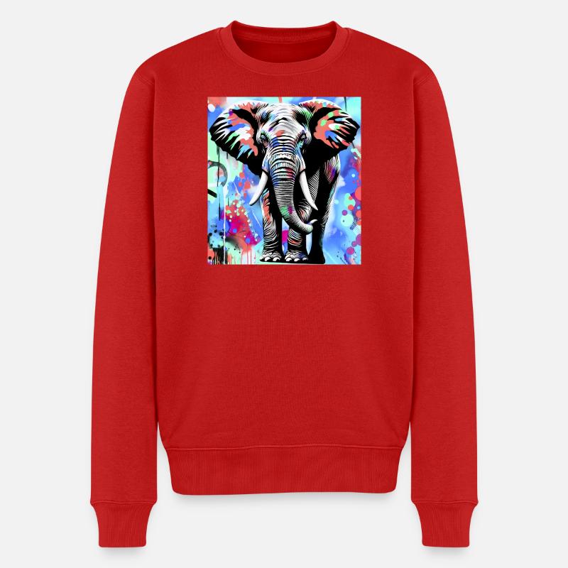 Elefant - Männer Premium Bio Pullover - Rot