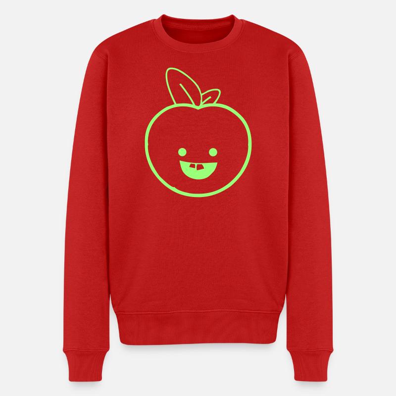 Lime Apfel Lächeln - Männer Premium Bio Pullover - Rot