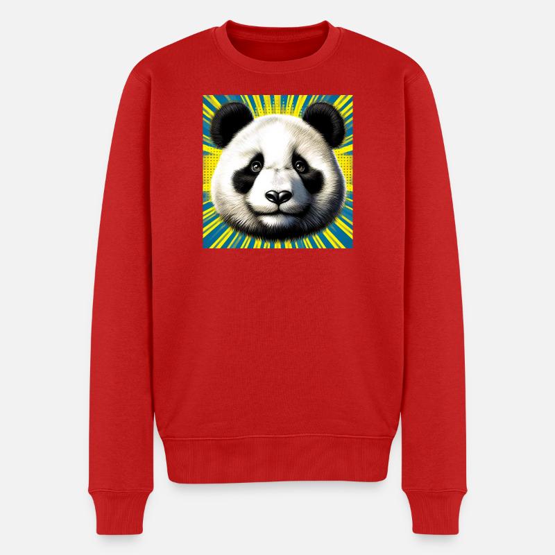 panda - Pull Premium bio Homme - rouge