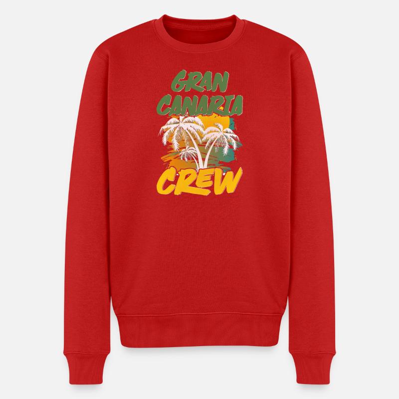 Gran Canaria Crew - Männer Premium Bio Pullover - Rot