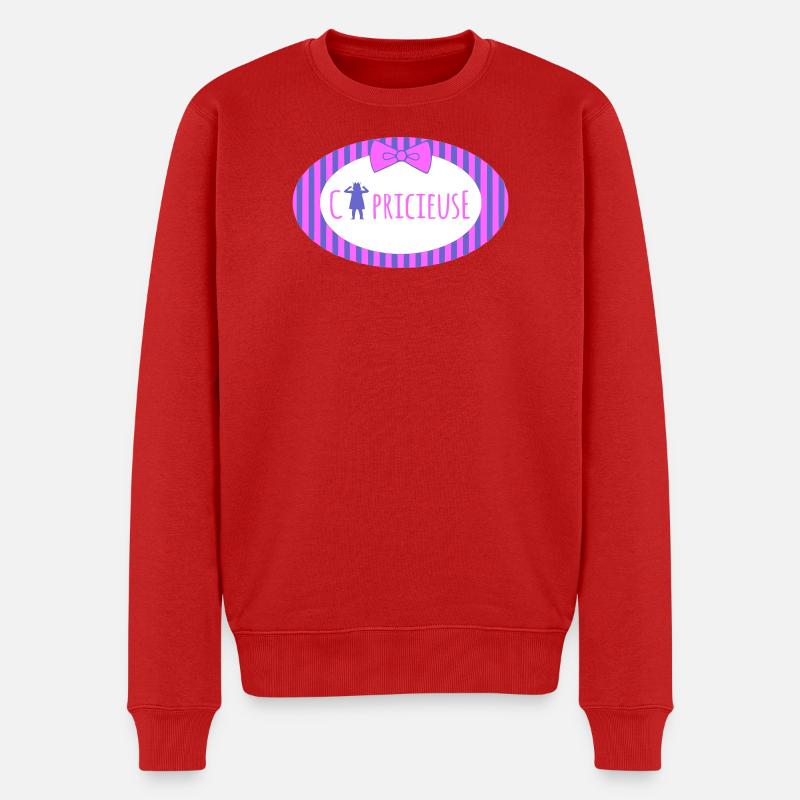 Temperamentvolles Design Lila - Männer Premium Bio Pullover - Rot