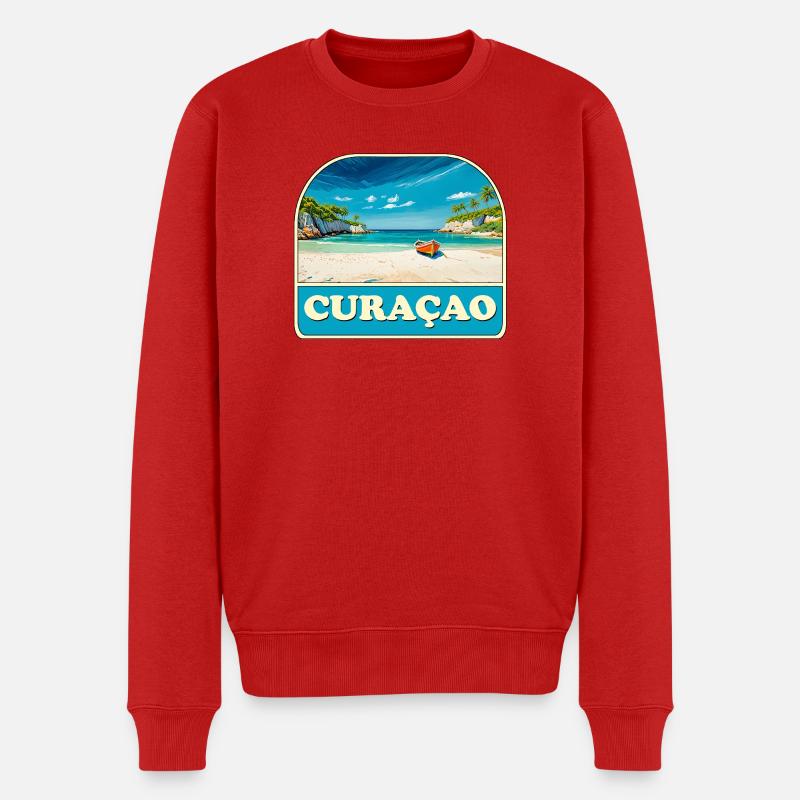 Curacao - Männer Premium Bio Pullover - Rot