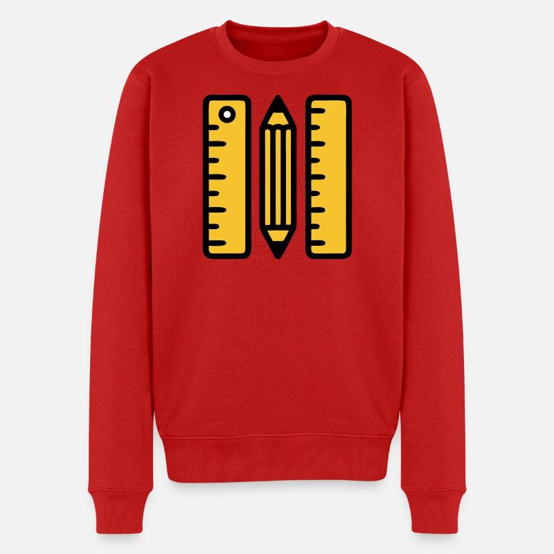 Stift Lineale Zeichnen Architektur - Männer Premium Bio Pullover - Rot