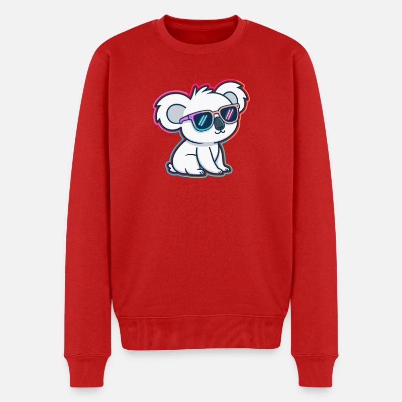 Koala néon lunettes - Pull Premium bio Homme - rouge