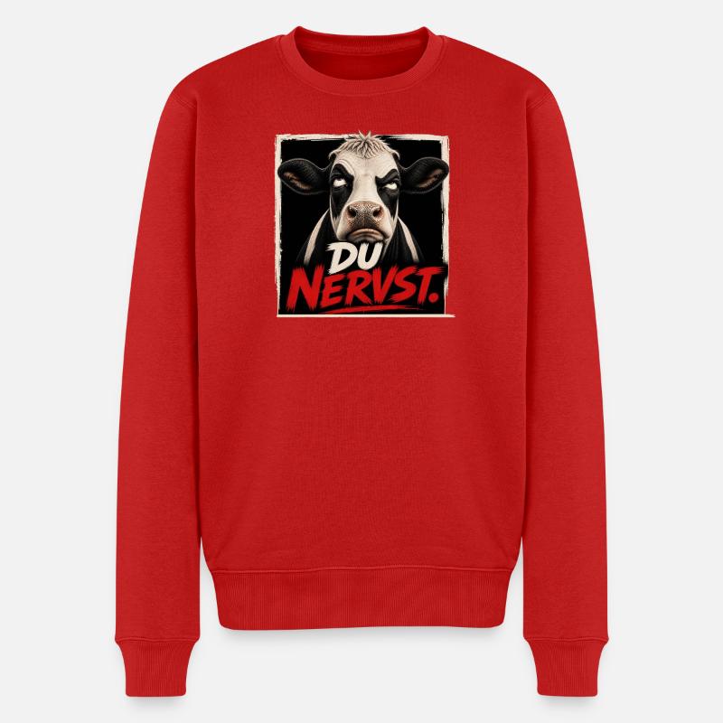 Du nervst Kuh T-Shirt – Du schon wieder - Männer Premium Bio Pullover - Rot