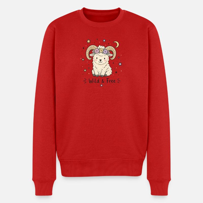 Astro-Widder – Wild & Free - Männer Premium Bio Pullover - Rot