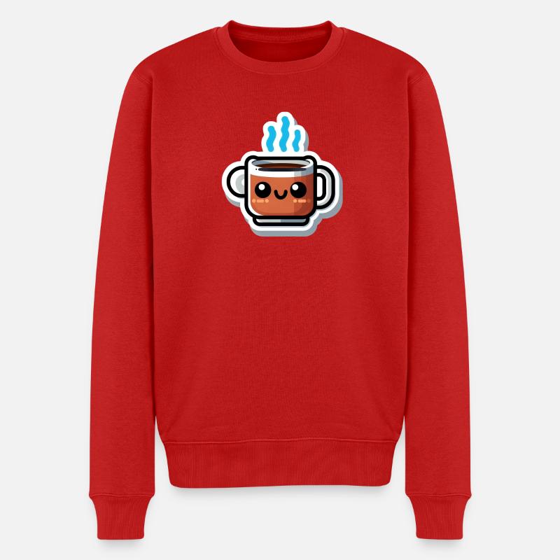 Kawaii Kaffee Sticker Wandalu Vuhs - Männer Premium Bio Pullover - Rot