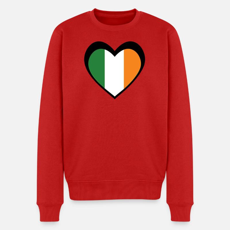 Irland Black Heart – Liebe zu Irland - Männer Premium Bio Pullover - Rot