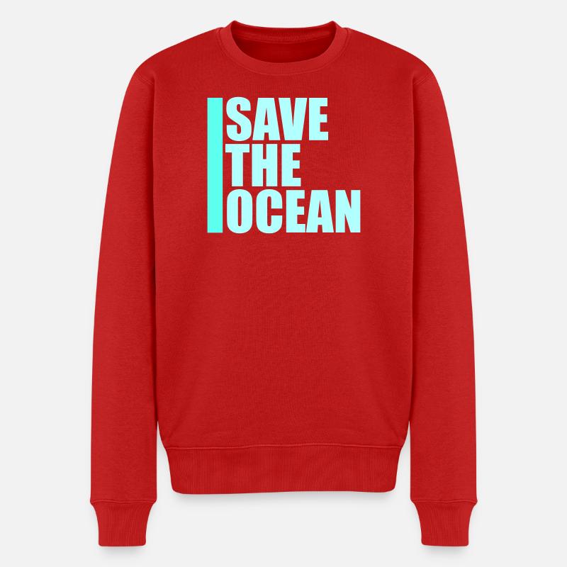 Déclaration environnementale pour l’activisme Sauver l’océan - Pull Premium bio Homme - rouge