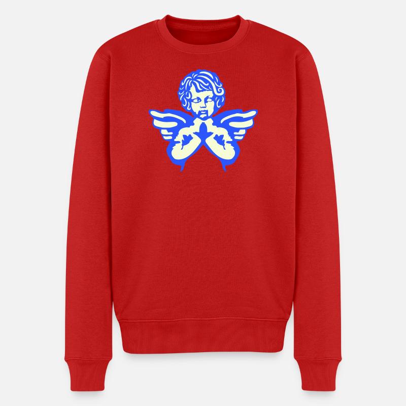 Ailes de figurine d’ange - Pull Premium bio Homme - rouge