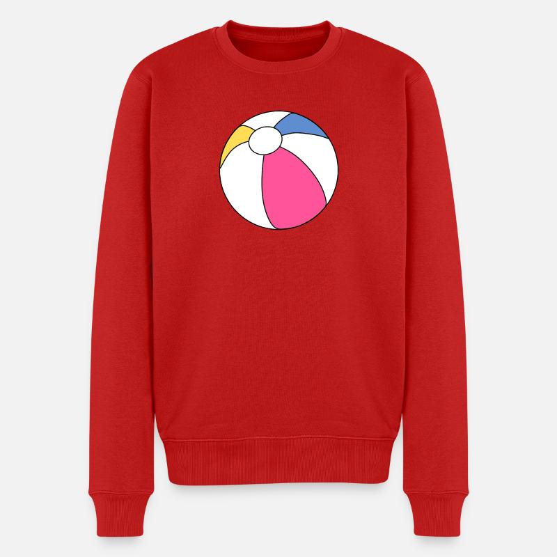 Lebendiger Strandball-Splash - Männer Premium Bio Pullover - Rot
