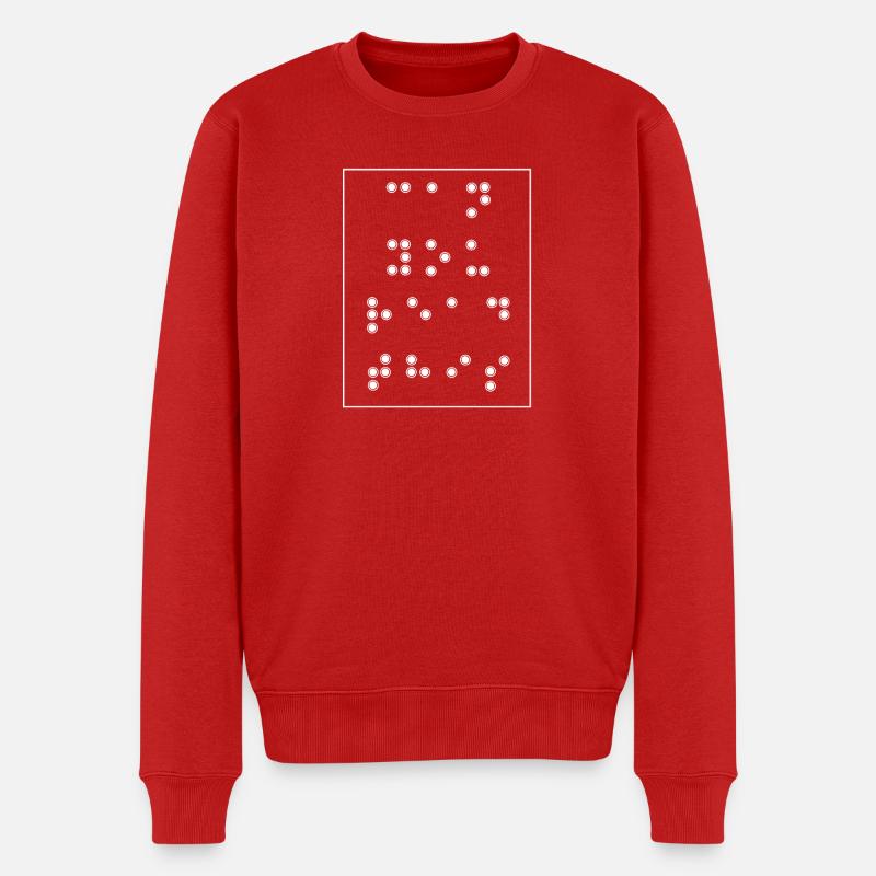 Braille Blindenschrift Blind - Pull Premium bio Homme - rouge