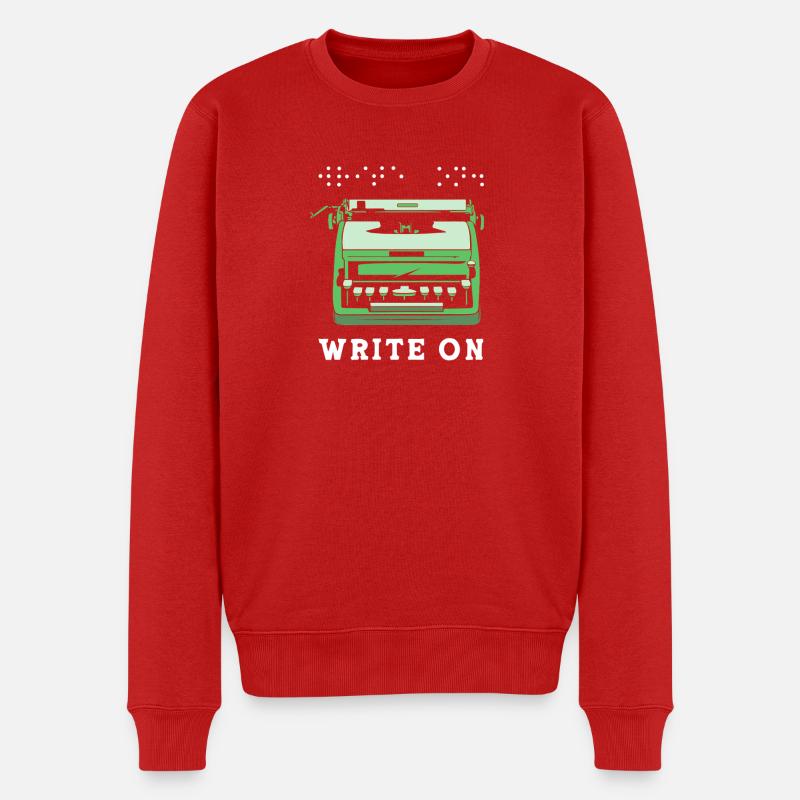 Blindenschrift Braille Blind - Männer Premium Bio Pullover - Rot