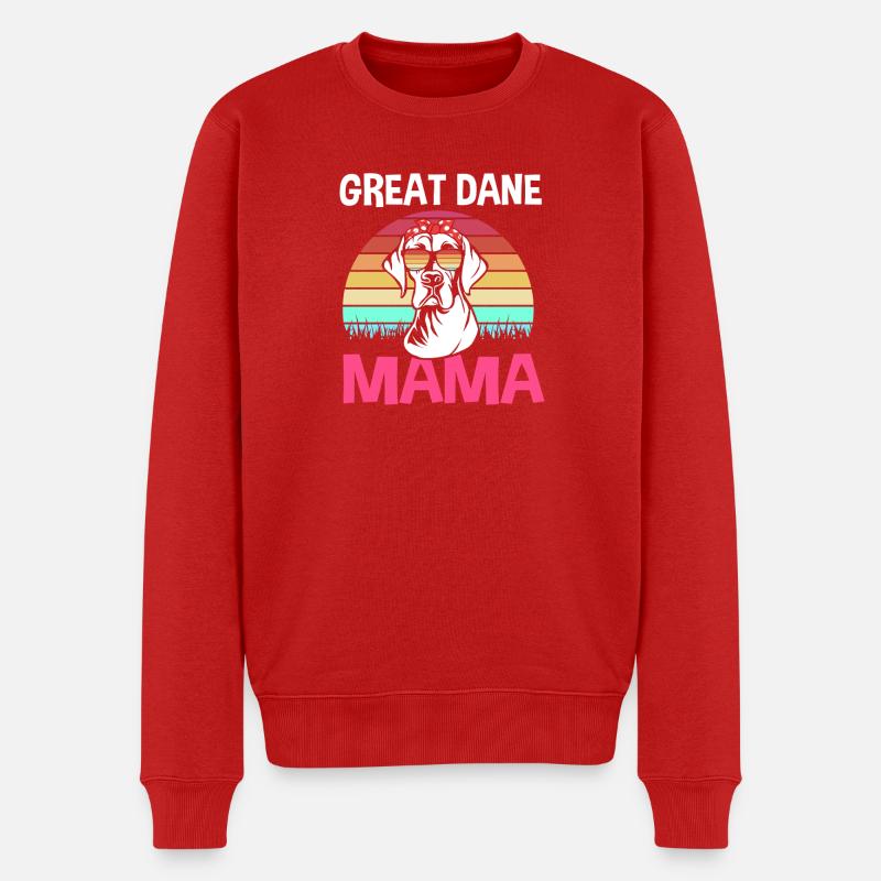 Deutsche Dogge - Männer Premium Bio Pullover - Rot