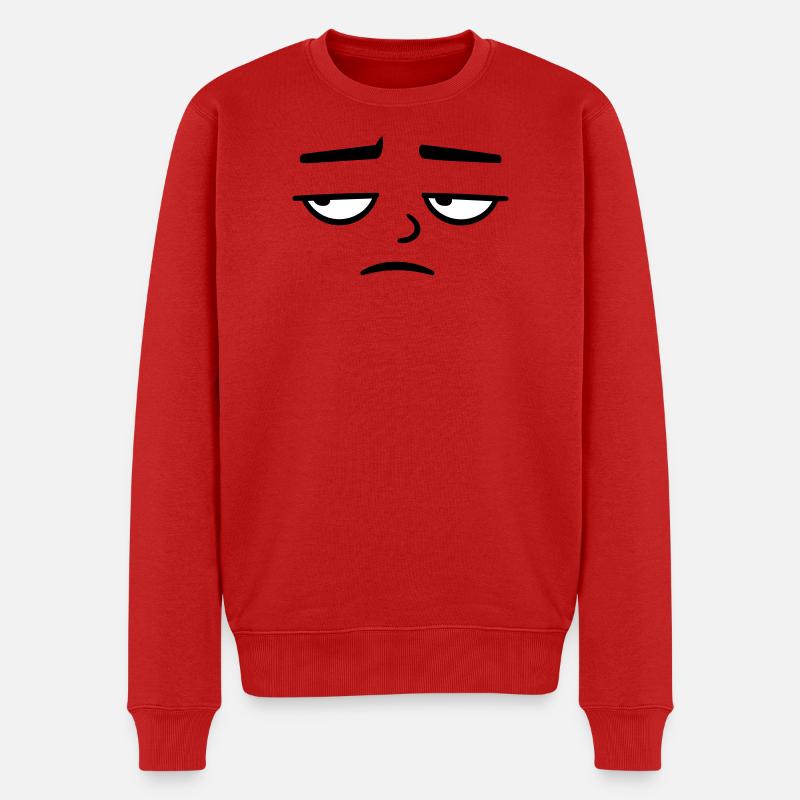 Grumpy sad disappointed face funny - Men's Premium Organic Jumper - red