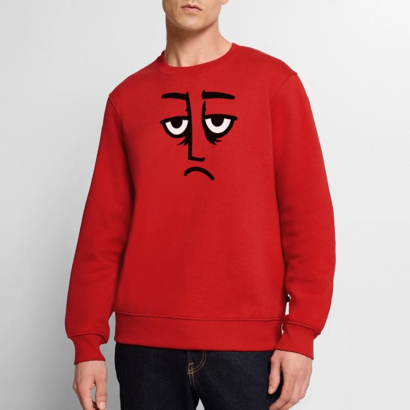 Grumpy sad disappointed face funny Men's Premium Organic Jumper