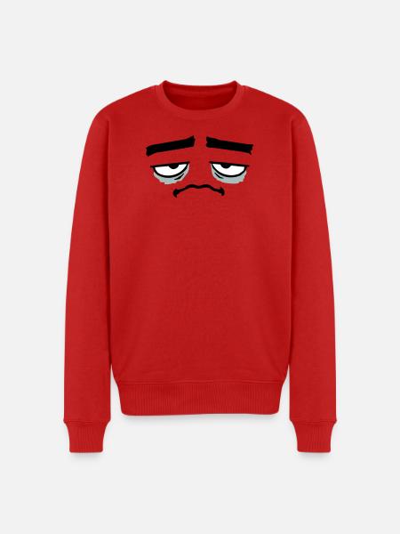 Grumpy sad disappointed face funny - Men's Premium Organic Jumper - red