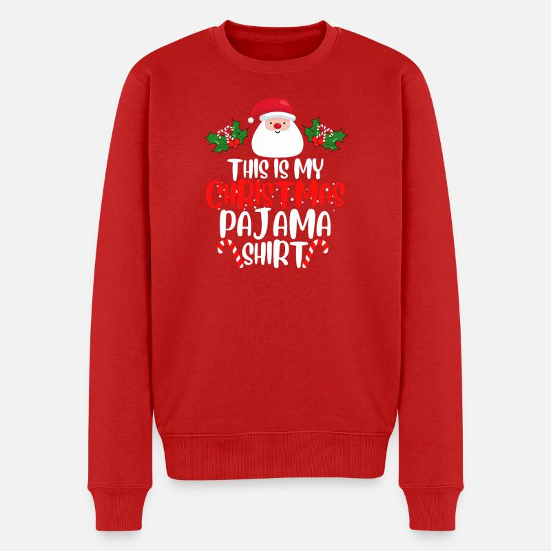 Das ist mein Weihnachts-Pyjamashirt - Männer Premium Bio Pullover - Rot