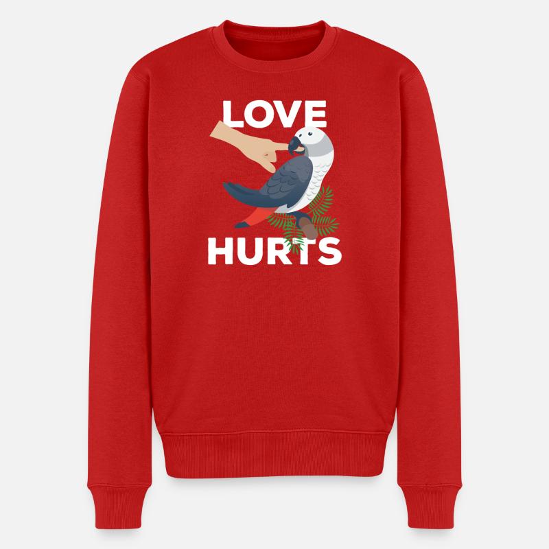Hurts Parrot Grafik - Männer Premium Bio Pullover - Rot