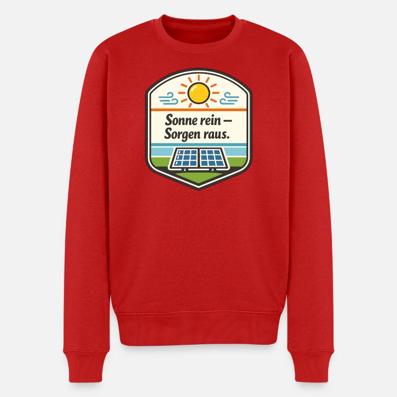 Sonne rein – Sorgen raus - Männer Premium Bio Pullover - Rot