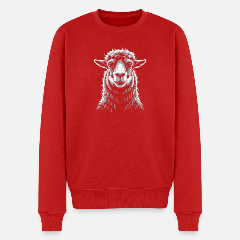 Lama - Männer Premium Bio Pullover - Rot