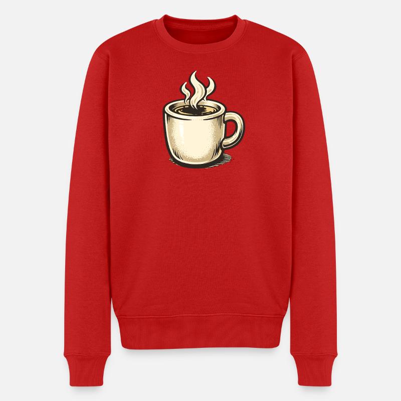 Kaffee - Männer Premium Bio Pullover - Rot