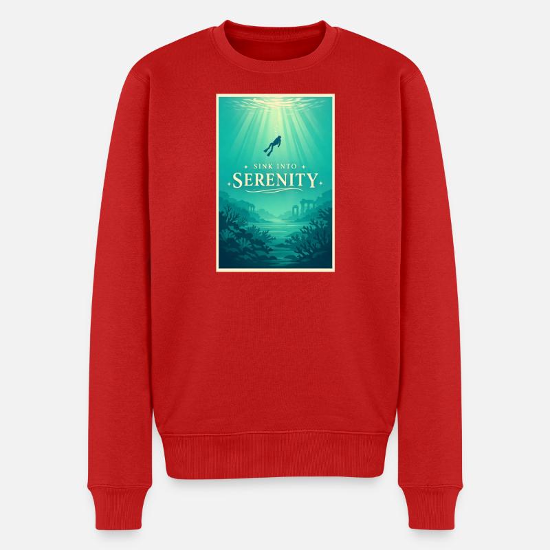 Immergez-vous dans la paix | Plongée - Pull Premium bio Homme - rouge