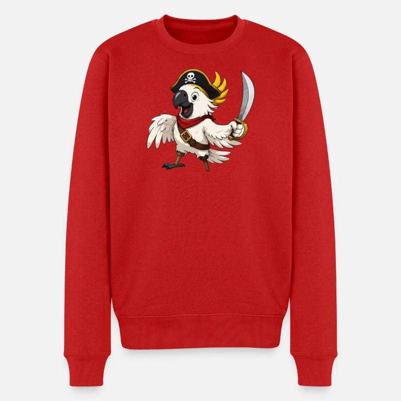 Aventure pirate du Capitaine Perroquet - Pull Premium bio Homme - rouge