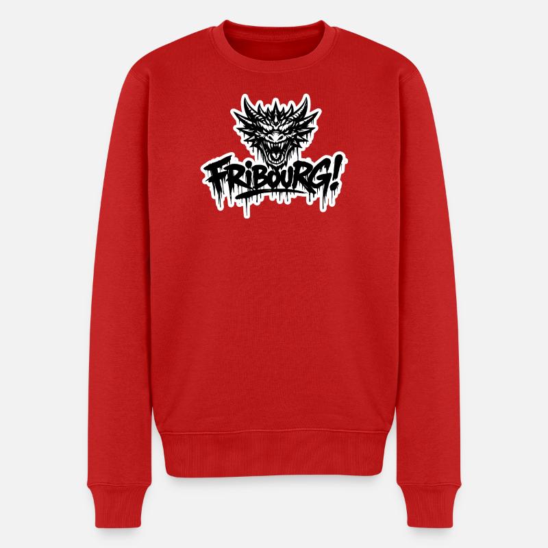 Fribourg Dragon - Pull Premium bio Homme - rouge
