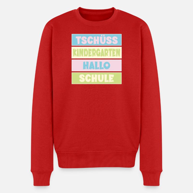 Abschied Kindergarten Einschulung - Männer Premium Bio Pullover - Rot