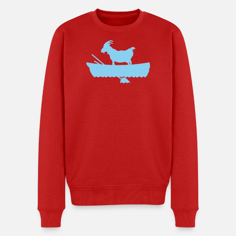 G.O.A.T. Ziege im Boot - Männer Premium Bio Pullover - Rot