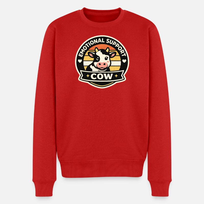Vache chanceuse - Pull Premium bio Homme - rouge