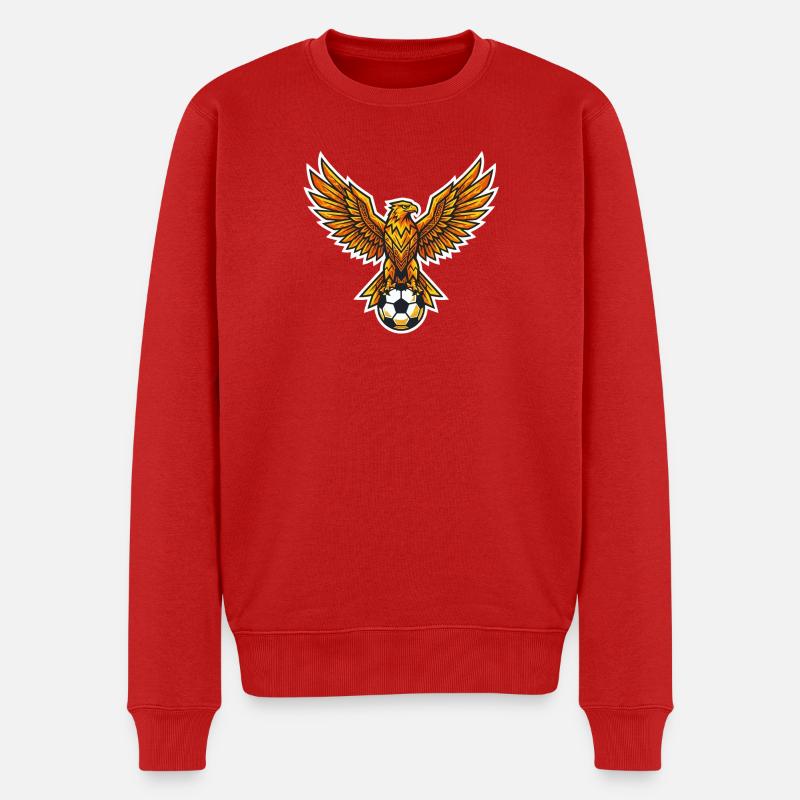 Flammenphönix mit Ball - Männer Premium Bio Pullover - Rot