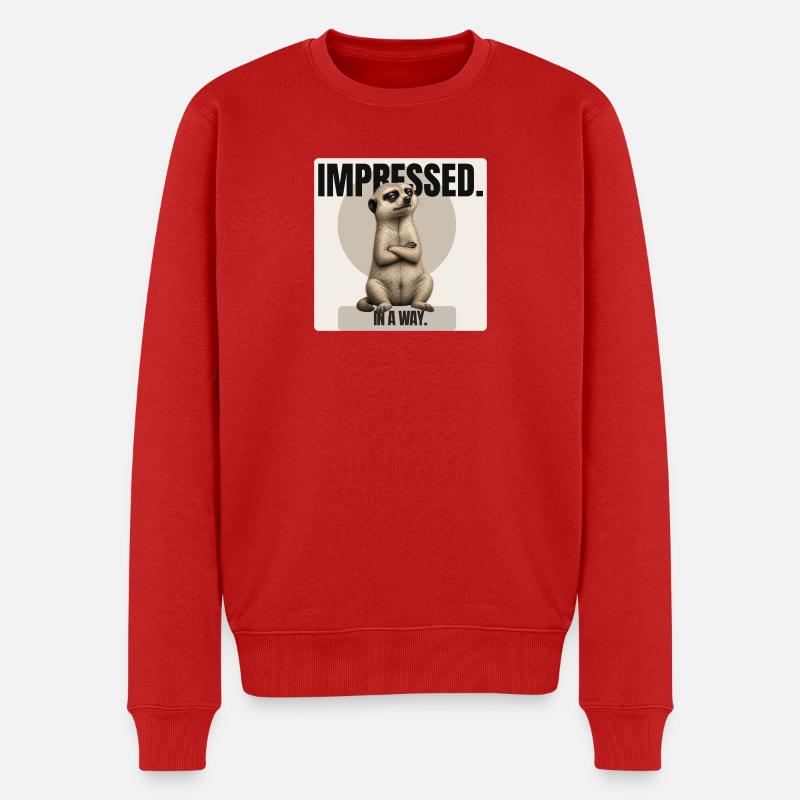 Impressionné. – Conception sarcastique de suricates - Pull Premium bio Homme - rouge